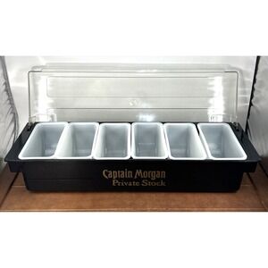 Captain Morgan Private Stock 6-Compartment Condiment Server‎ Organizer with Lid
